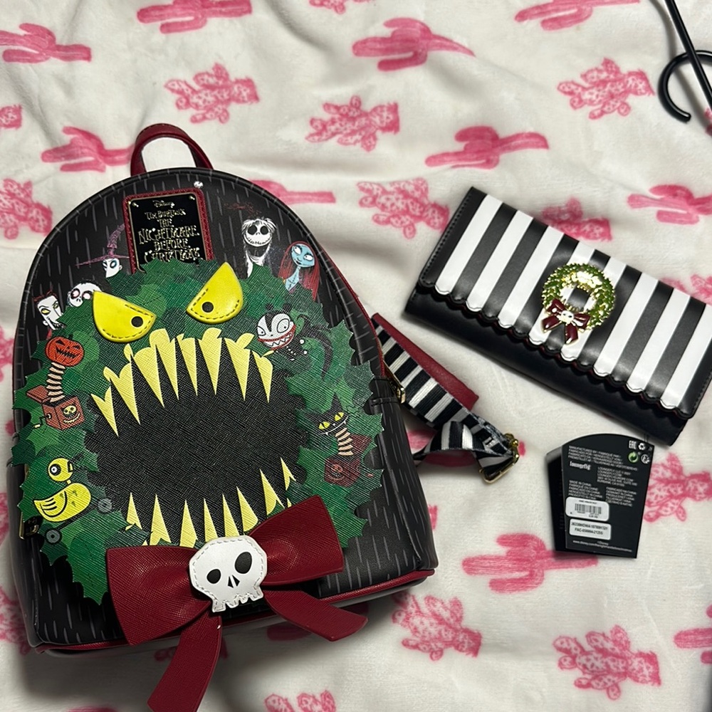 Loungefly Black and Green Monster Backpack